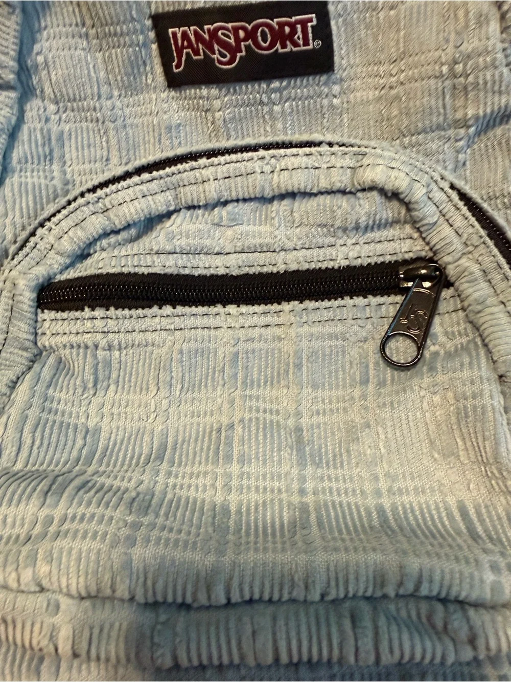 Vintage 90s JanSport Corduroy Light Blue Mini Backpack One Of A Kind